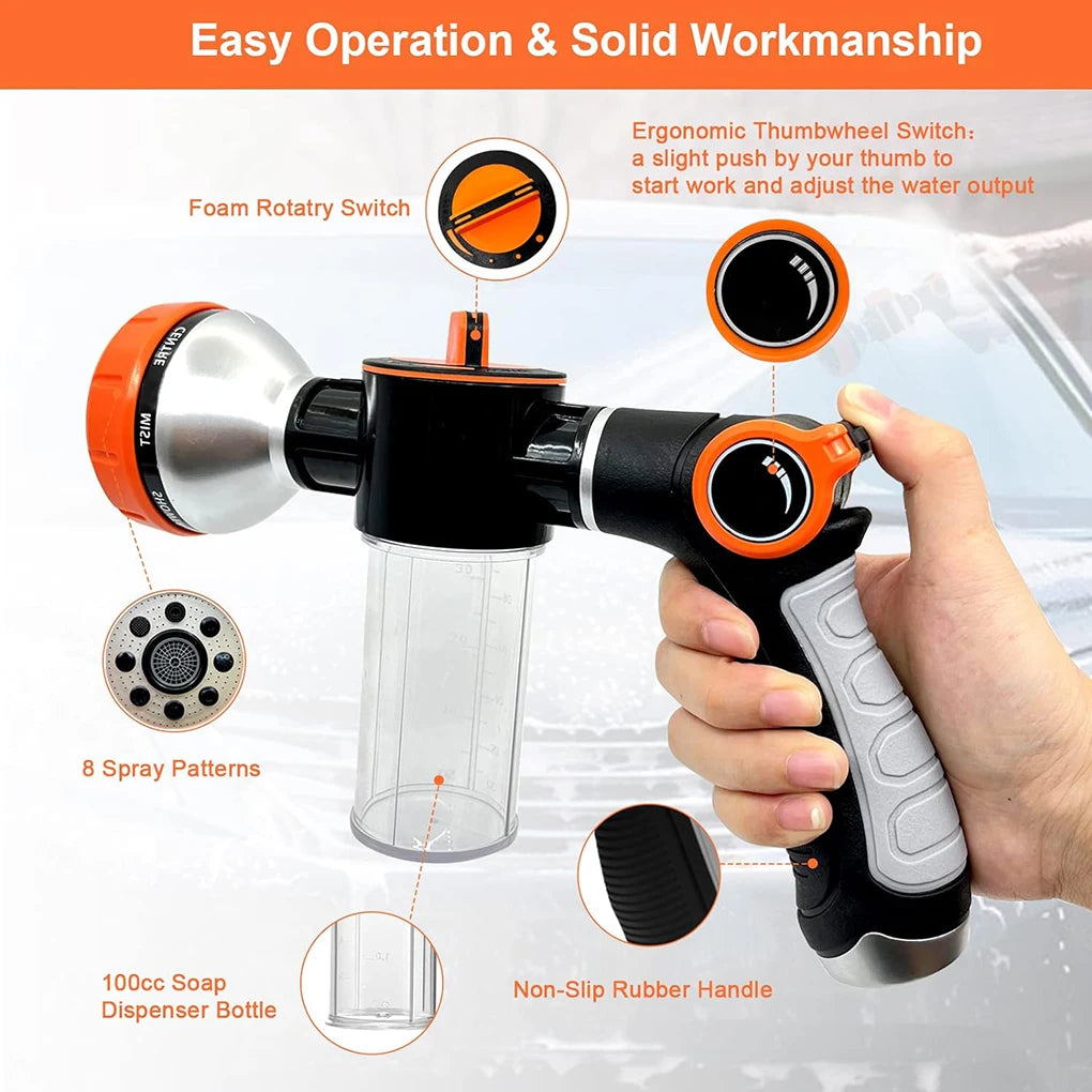Pet Dog Shower Adjustable Mode High-pressure Sprayer Nozzle Hose Gun Cleaning Bath Water Foam Soap Foam Lance Sprayer Clean Tool
