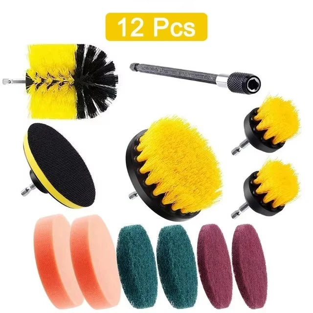 Electric Drill Brush Tire Brush Set Bathroom Plastic Round Cleaning Brush Multifunctional Household Cleaning Tool Accessories