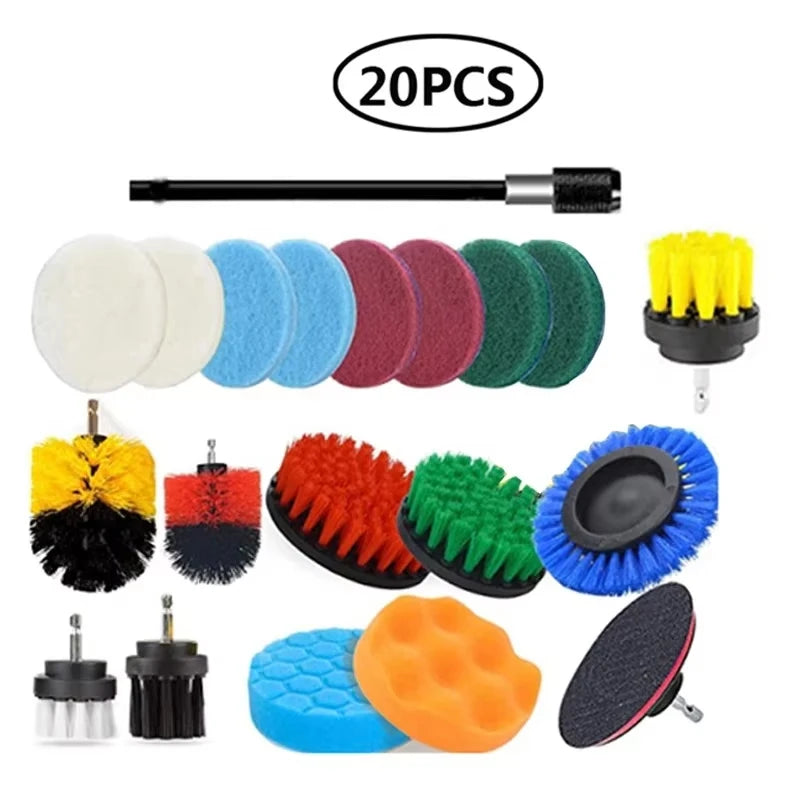 Electric Drill Brush Tire Brush Set Bathroom Plastic Round Cleaning Brush Multifunctional Household Cleaning Tool Accessories