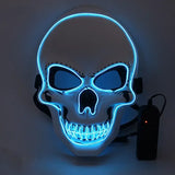 New Horror Halloween LED Skull Mask Glowing Party Purge Mask Luminous Neon Led Light Masque Masquerade Party Masks Cosplay