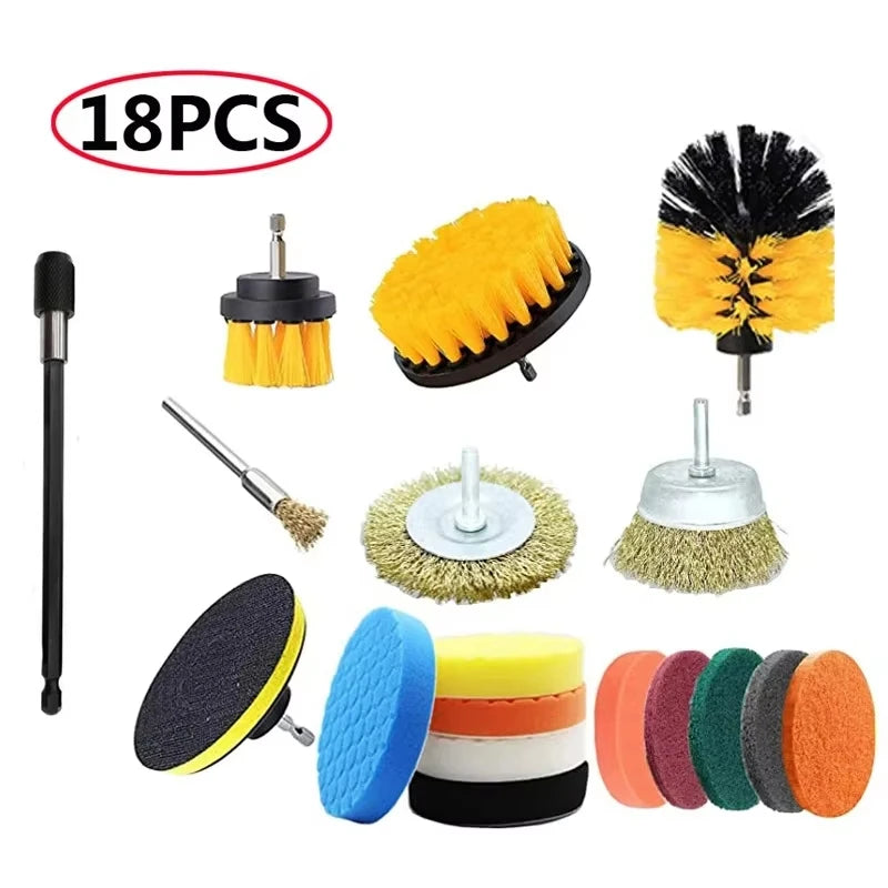 Electric Drill Brush Tire Brush Set Bathroom Plastic Round Cleaning Brush Multifunctional Household Cleaning Tool Accessories