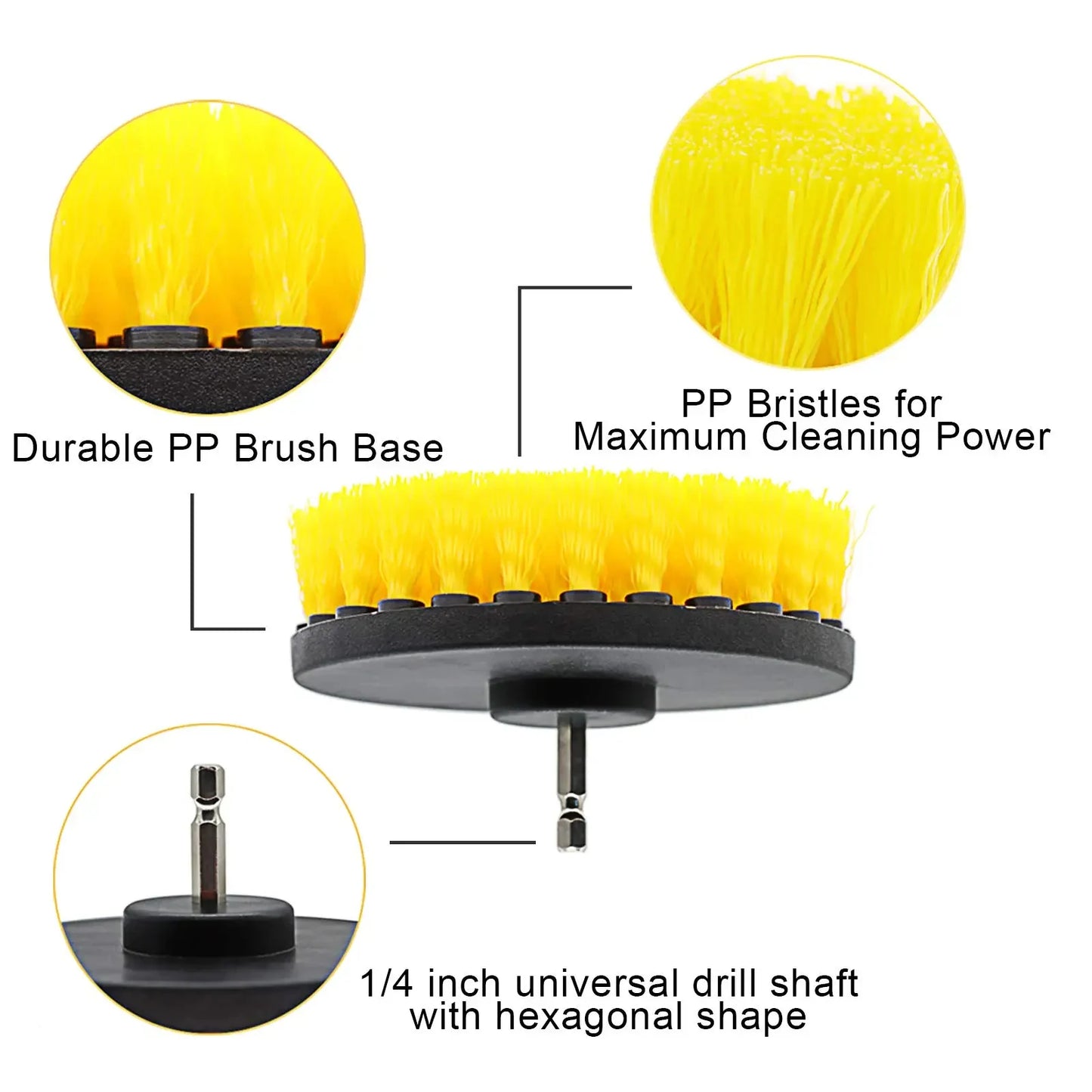 Electric Drill Brush Tire Brush Set Bathroom Plastic Round Cleaning Brush Multifunctional Household Cleaning Tool Accessories