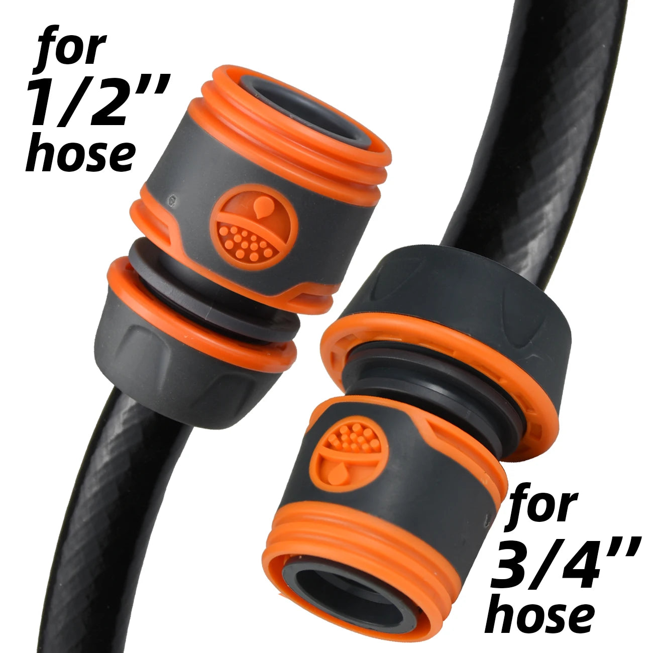 KESLA 2pcs 1/2" 3/4" Garden Hose Adapter 16mm Quick Connector Stop Plug Coupler Joint Water Irrigation Tube Repair Extender