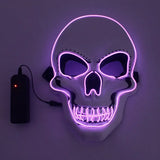 New Horror Halloween LED Skull Mask Glowing Party Purge Mask Luminous Neon Led Light Masque Masquerade Party Masks Cosplay
