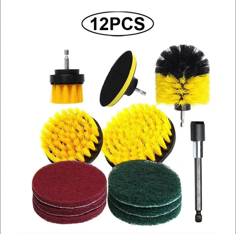 Electric Drill Brush Tire Brush Set Bathroom Plastic Round Cleaning Brush Multifunctional Household Cleaning Tool Accessories