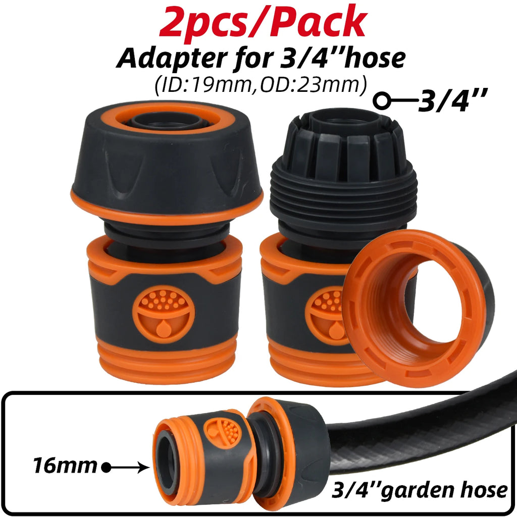 KESLA 2pcs 1/2" 3/4" Garden Hose Adapter 16mm Quick Connector Stop Plug Coupler Joint Water Irrigation Tube Repair Extender