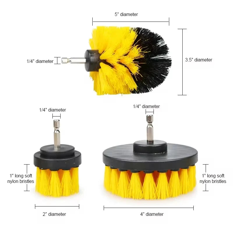 Electric Drill Brush Tire Brush Set Bathroom Plastic Round Cleaning Brush Multifunctional Household Cleaning Tool Accessories