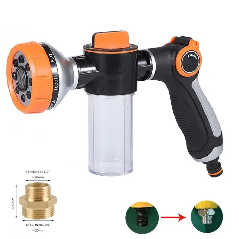 Pet Dog Shower Adjustable Mode High-pressure Sprayer Nozzle Hose Gun Cleaning Bath Water Foam Soap Foam Lance Sprayer Clean Tool
