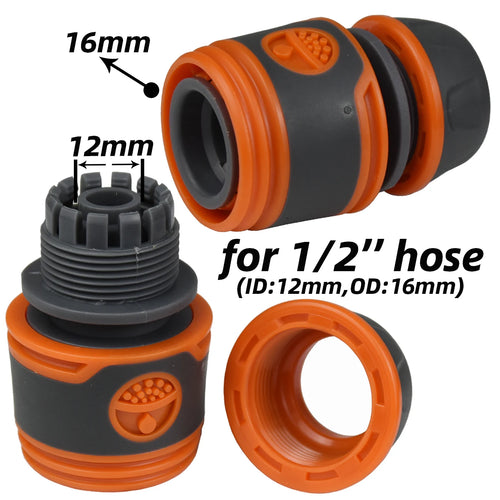 KESLA 2pcs 1/2" 3/4" Garden Hose Adapter 16mm Quick Connector Stop Plug Coupler Joint Water Irrigation Tube Repair Extender