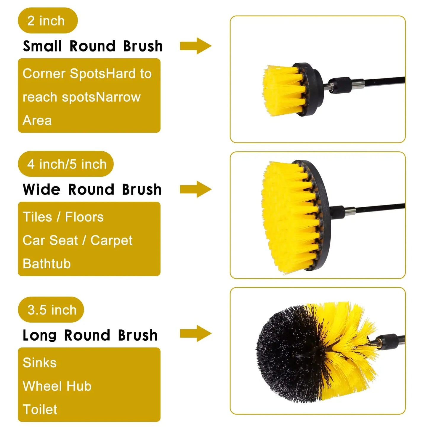 Electric Drill Brush Tire Brush Set Bathroom Plastic Round Cleaning Brush Multifunctional Household Cleaning Tool Accessories