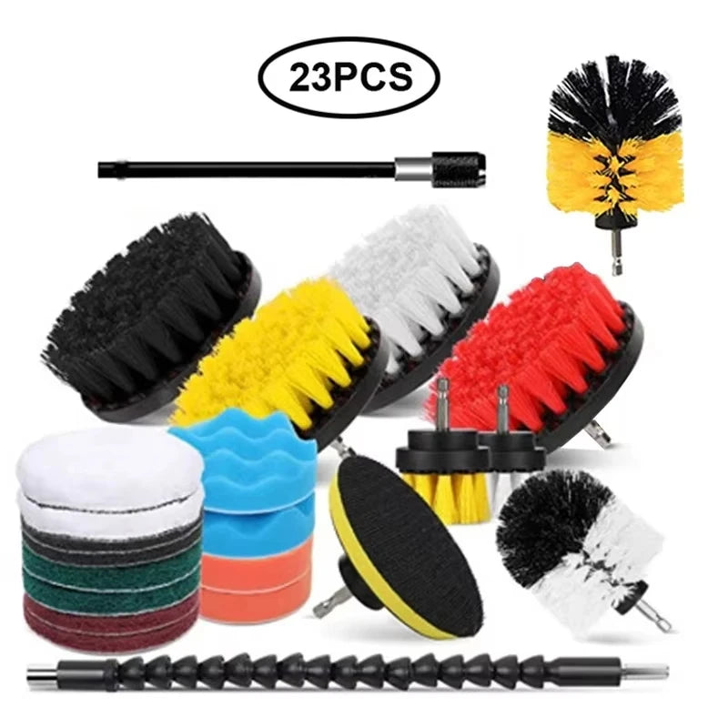 Electric Drill Brush Tire Brush Set Bathroom Plastic Round Cleaning Brush Multifunctional Household Cleaning Tool Accessories