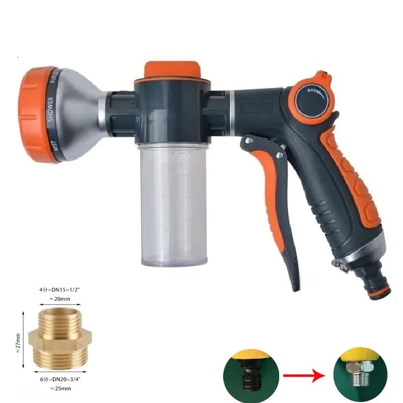 Pet Dog Shower Adjustable Mode High-pressure Sprayer Nozzle Hose Gun Cleaning Bath Water Foam Soap Foam Lance Sprayer Clean Tool