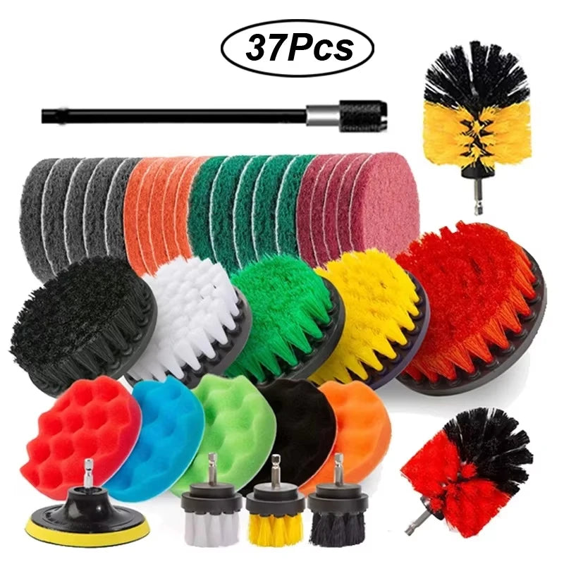 Electric Drill Brush Tire Brush Set Bathroom Plastic Round Cleaning Brush Multifunctional Household Cleaning Tool Accessories