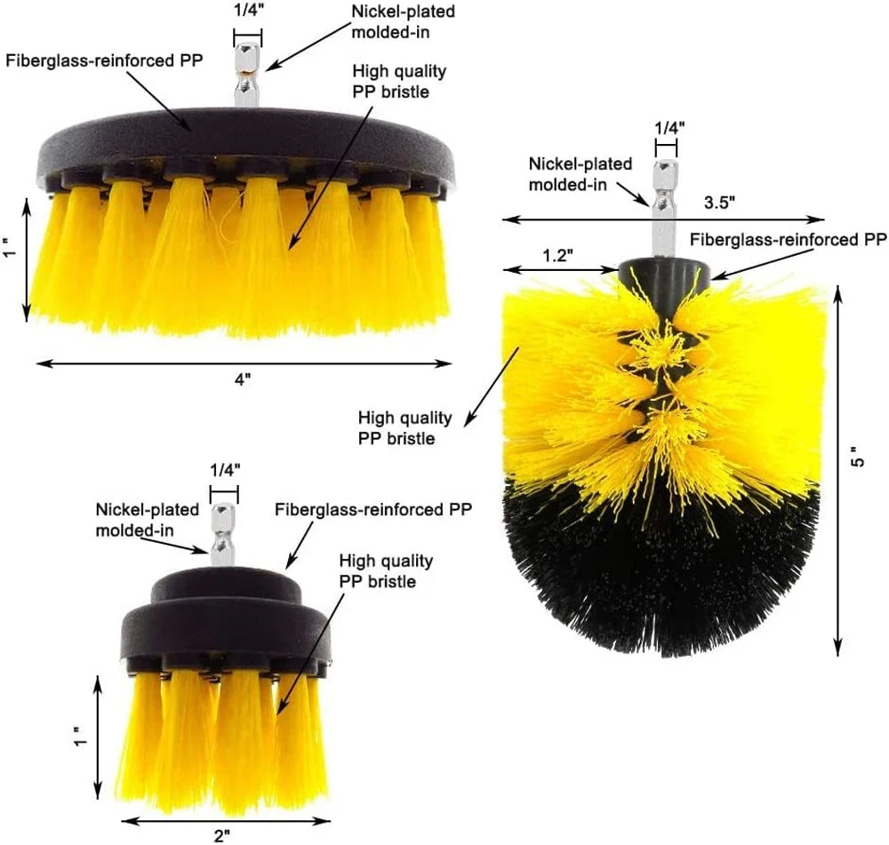 Electric Drill Brush Tire Brush Set Bathroom Plastic Round Cleaning Brush Multifunctional Household Cleaning Tool Accessories